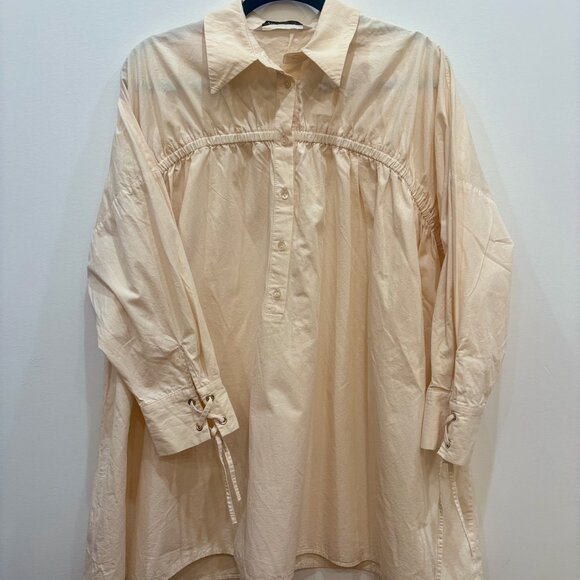 Zara Cream Babydoll Dress - Picture 2 of 3